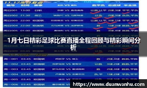1月七日精彩足球比赛直播全程回顾与精彩瞬间分析